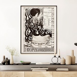May include: Black and white poster featuring a graphic design of a face with a swirling pattern. The poster has the text "L'OEUVRE" at the bottom and "Venise sauv&eacute;e" at the top.