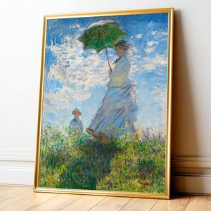 Claude Monet Woman with Parasol Art Print – Impressionist Summer Landscape 1