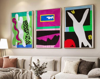 Henri Matisse Maximalist Wall Art Set of 3 – Colorful Modern Art Prints 15