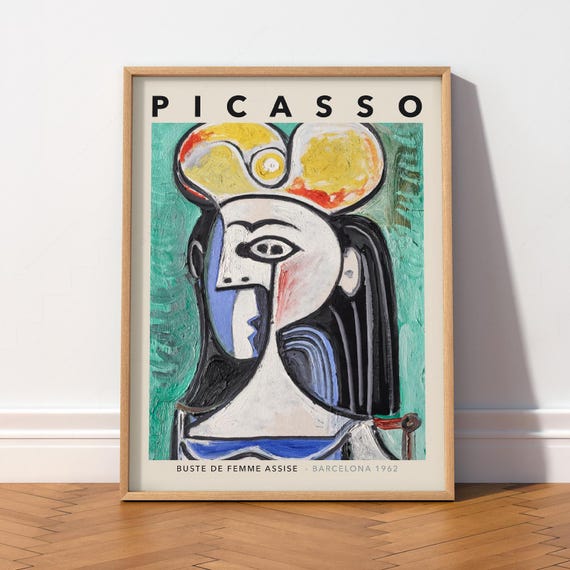 Picasso Wall Art, Buste De Femme Assise Print, Abstract Cubism