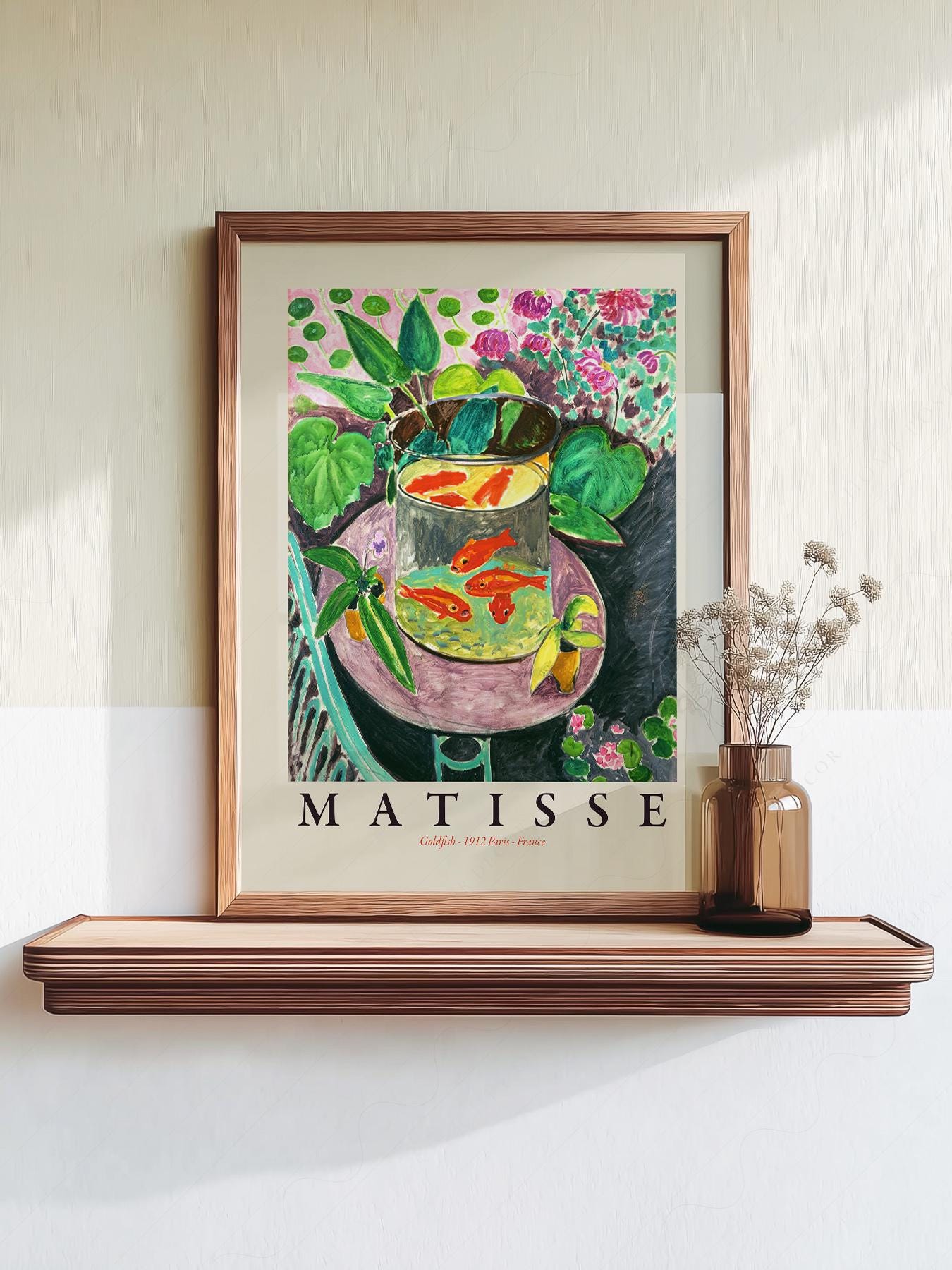 Henri Matisse Print, Goldfish Bowl, Mid Century Modern Floral Art