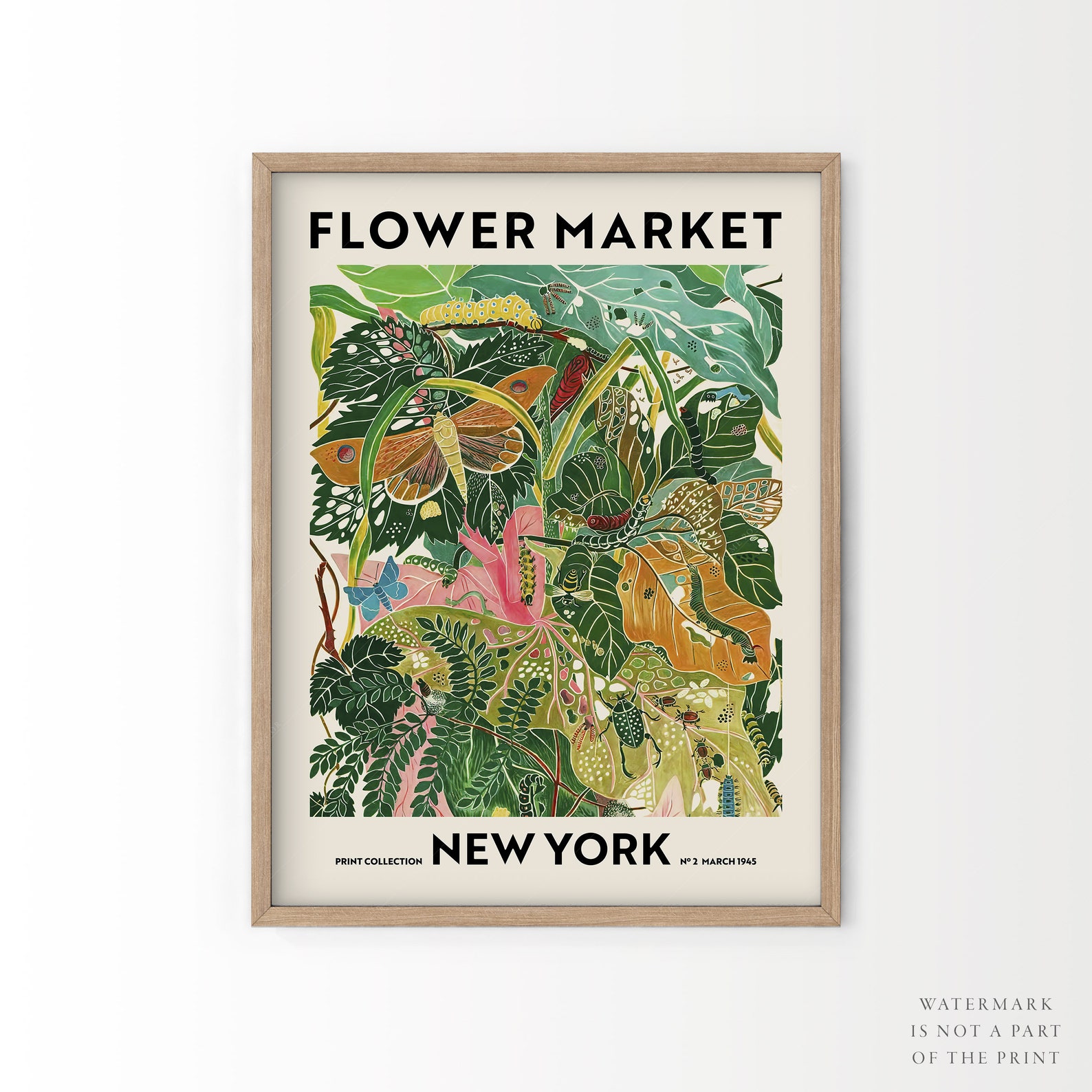 Flower Market Print New York Poster Floral Wall Decor Etsy