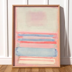 Mark Rothko Light Rose et bleu 1950 Art abstrait Salon Couleurs pastel Art mural de la salle à manger Déco murale de la chambre à coucher Art mural minimaliste
