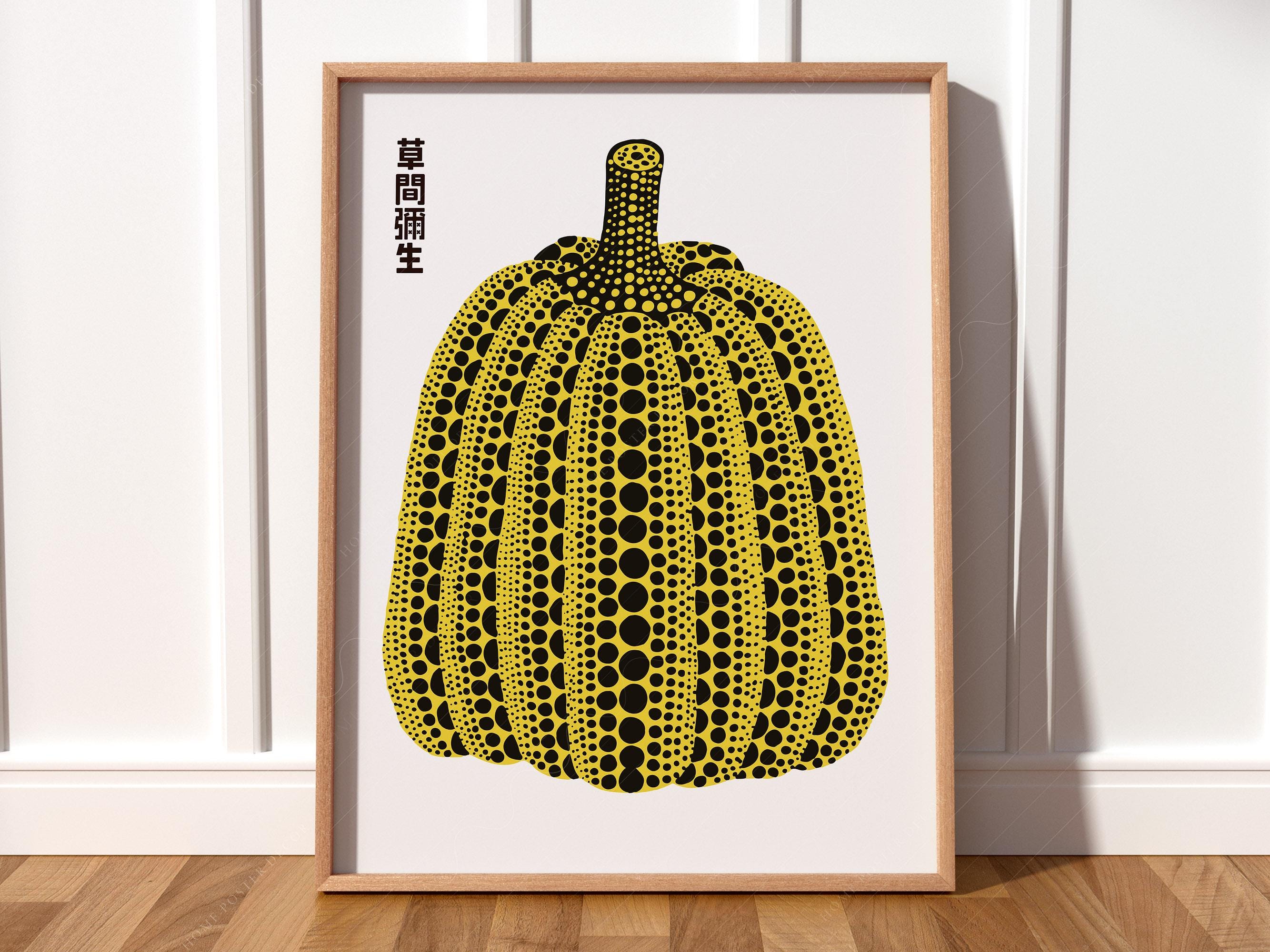 Yayoi Kusama Pumpkin Famous Painting Yellow Black Dots