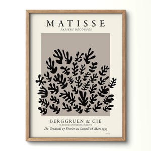 Corail Henri Matisse, découpes Matisse, décoration murale neutre, art mural minimaliste, fleurs Matisse, décoration d'intérieur moderne et moderne du milieu du siècle 2-12