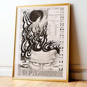 Jan Toorop Louvre Poster, Abstract Black White Art Print image 1