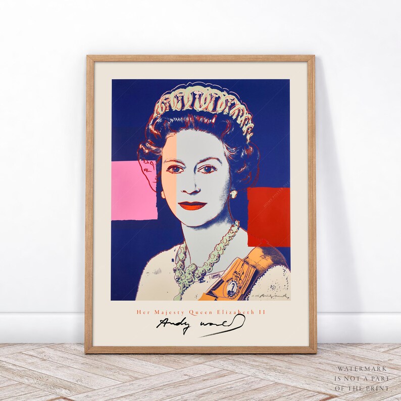 Queen Elizabeth II Andy Warhol Poster Pop Art Famous Etsy Canada