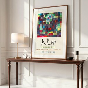 Lámina abstracta de bloques de color de Paul Klee, arte mural geométrico moderno, póster con estampado cuadrado colorido, decoración de arte de mediados de siglo 02 imagen 10