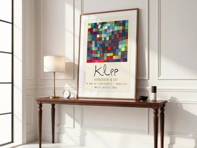 Lámina abstracta de bloques de color de Paul Klee, arte mural geométrico moderno, póster con estampado cuadrado colorido, decoración de arte de mediados de siglo 02 imagen 10