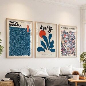 Matisse, Kusama, Morris Print Set | Blue Gallery Wall Art 23 image 3