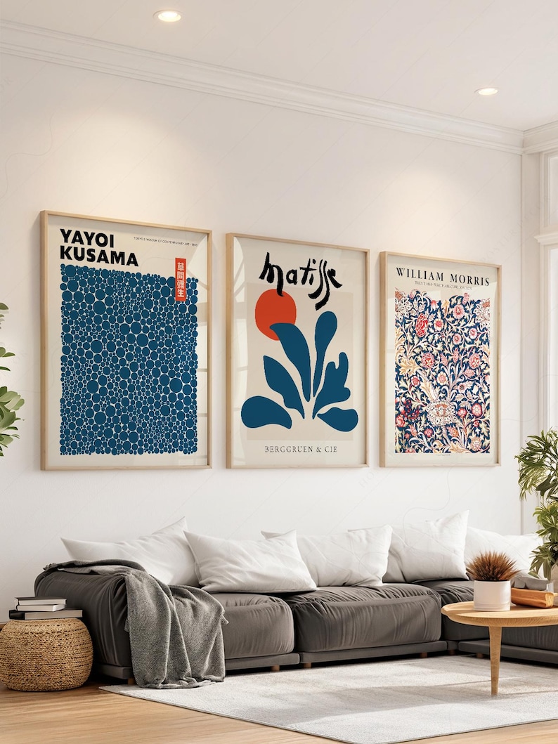 Matisse, Kusama, Morris Print Set | Blue Gallery Wall Art 23 image 3