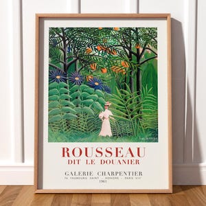 Henri Rousseau, Decoración del hogar, Hojas tropicales, Bosque verde, Póster de la exposición de Henri Rousseau, Tamaños pequeños y grandes