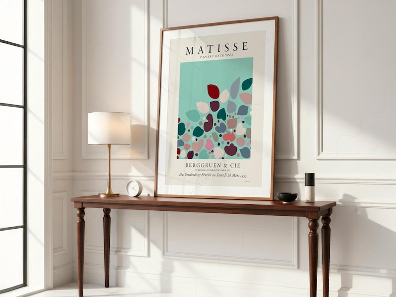 Henri Matisse Papiers Decoupes Exhibition Poster, Mint Green Minimalist Art 12 image 7