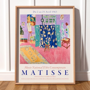 Henri Matisse, poster de l'exposition The Pink Studio, tableau célèbre, oeuvre d'art murale pour le salon, cadeau de mariage, oeuvre d'art murale pour chambre à coucher 22