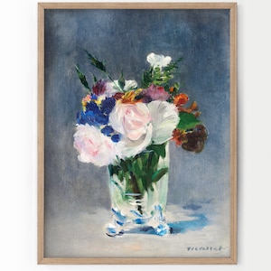 Edouard Manet Print, French Painting, Impressionism Art, Floral Wall Art, Manet Poster, Flower in Cristal Vase, Museum Quality Print