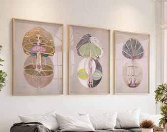 Hilma af Klint Set of 3 Prints, Abstract Mystical Wall Art, The Ten Largest Series
