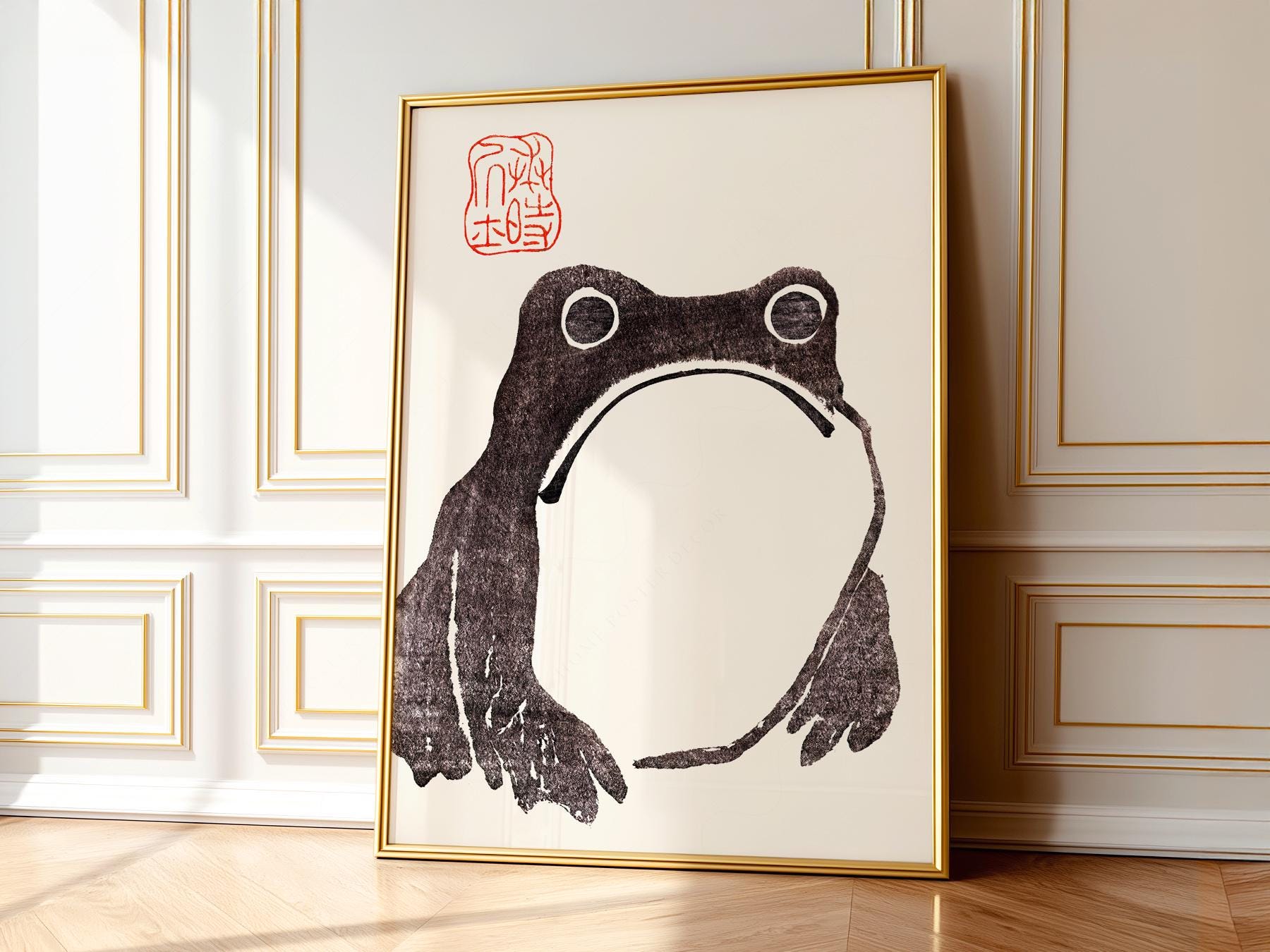 絵画 flk046250 Matsumoto Hoji Frog Art Print, Vintage Japanese Woodblock, Meika