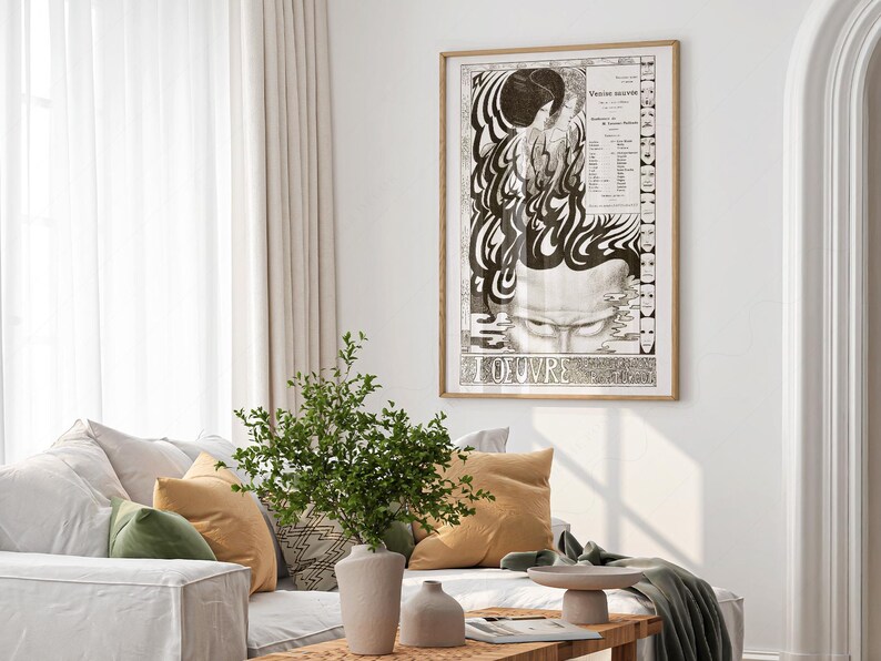 Jan Toorop Louvre Poster, Abstract Black White Art Print image 10