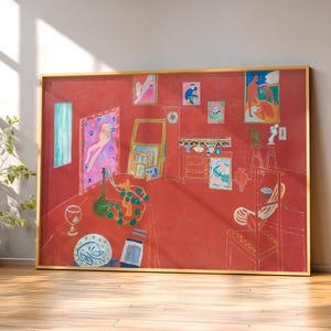 Henri Matisse Red Studio Print, Modern Living Room Wall Art 14