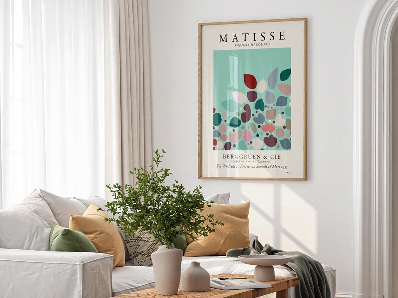 Henri Matisse Papiers Decoupes Exhibition Poster, Mint Green Minimalist Art 12 image 11