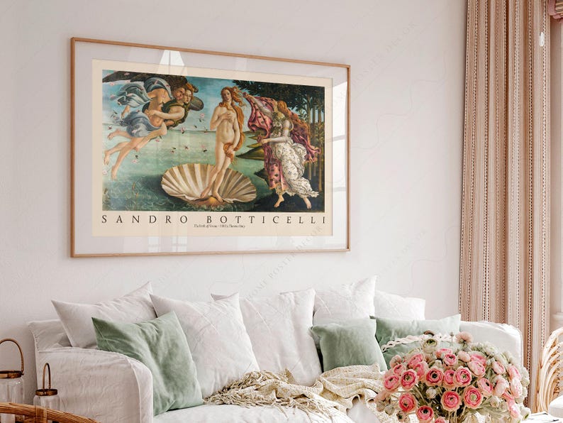 Botticelli Birth of Venus Print, Museum Quality image 6