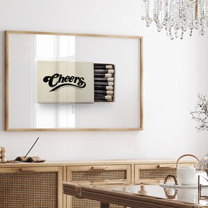 Cheers Matchbox Photo Above Bar Cart Decor Dine Room Art Movie Lovers ...