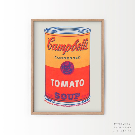 Andy Warhol Campbell's Soup Tomato Cans Pop Art Retro Etsy