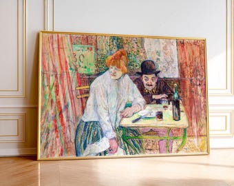 At the Cafe La Mie by Henri de Toulouse Lautrec French Art Vintage poster Parisian art print Dine room wall decor Wedding gift Famous art