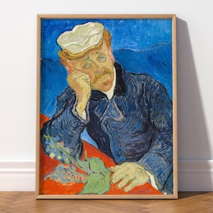Van Gogh Portrait of Dr Gachet Gift for art lovers Wall art for living room Van Gogh famous painting Office decor 66