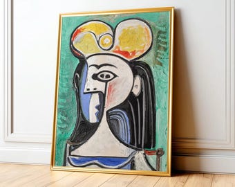 Picasso Abstract Woman Art Print, Cubist Mid Century Modern