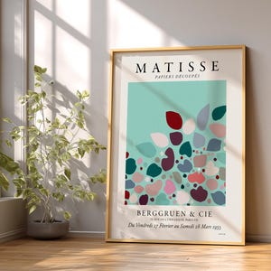 Henri Matisse Papiers Decoupes Exhibition Poster, Mint Green Minimalist Art 12 image 6