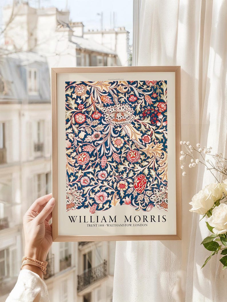 William Morris Floral Wall Art, Vintage Botanical Print, Classic Decor 68 immagine 7