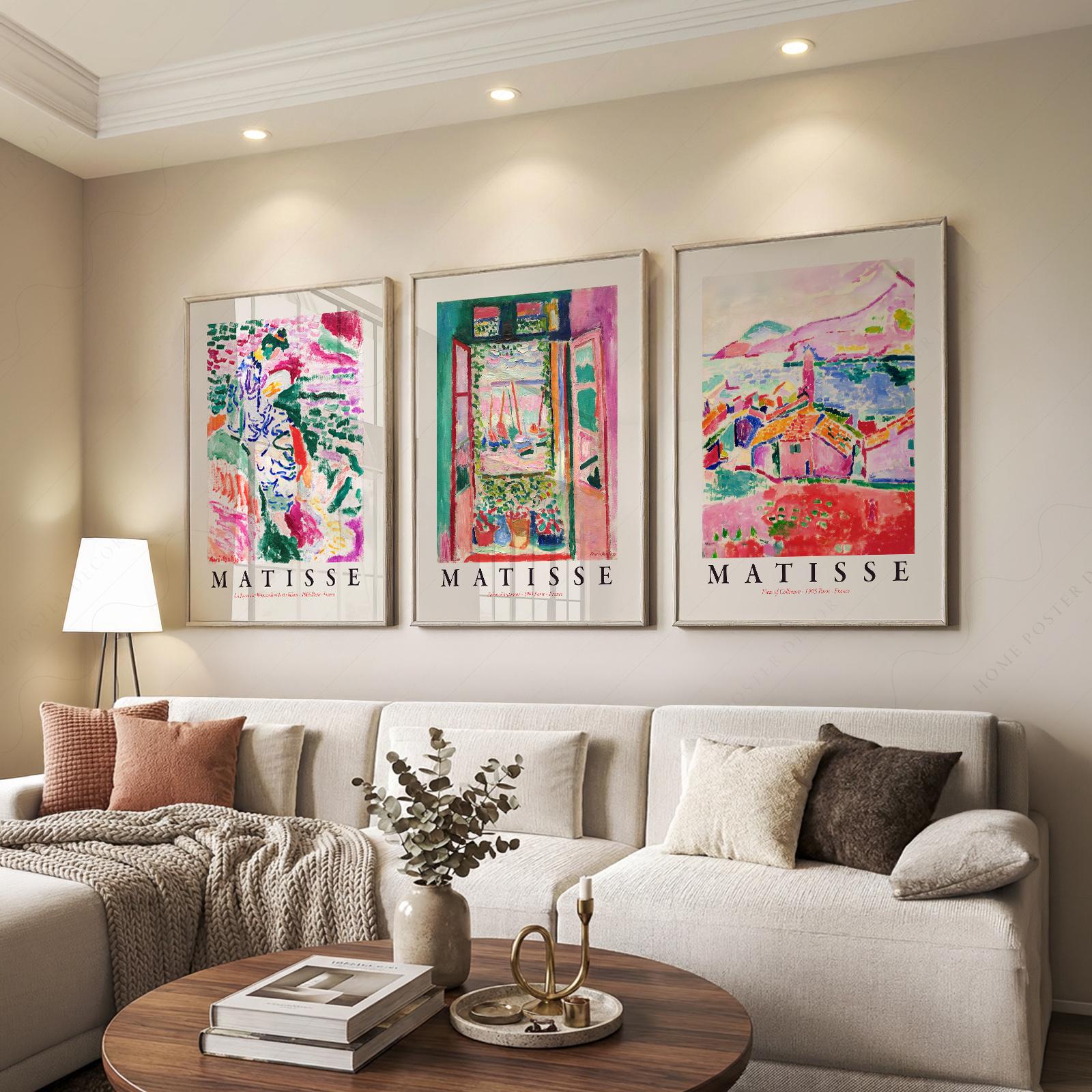Matisse Wall Art Set of 3, Colorful Prints, Mediterranean Gallery