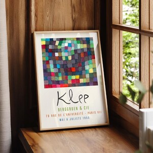 Lámina abstracta de bloques de color de Paul Klee, arte mural geométrico moderno, póster con estampado cuadrado colorido, decoración de arte de mediados de siglo 02 imagen 4