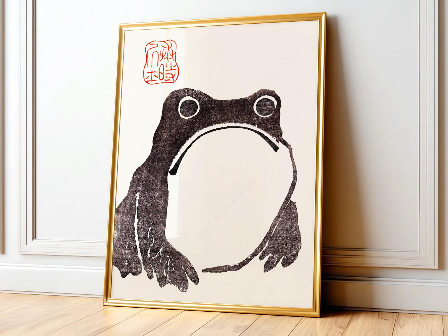 Matsumoto Hoji Frog Art Print, Vintage Japanese Woodblock, Meika