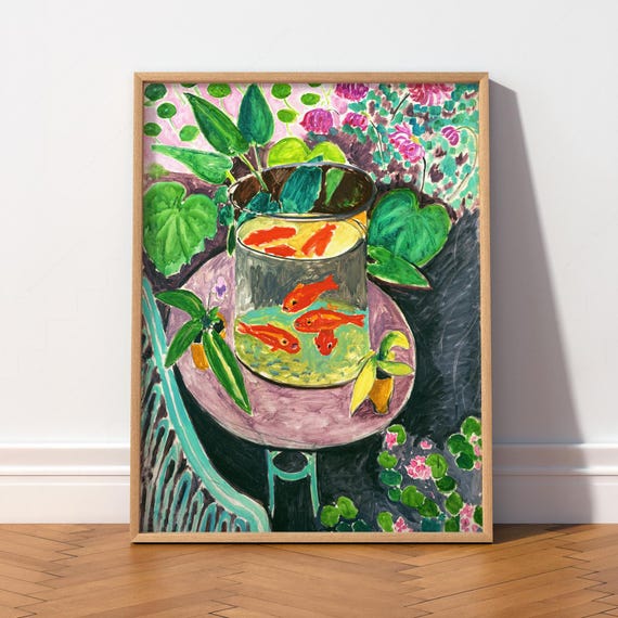 Henri Matisse Goldfish Print, Mid Century Modern Nature Wall Art 6