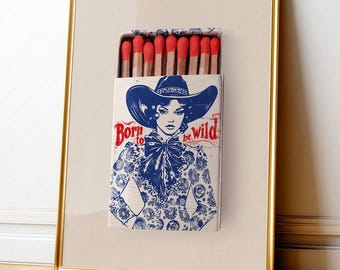 Cowgirl Matchbox Print: Vintage Western Wall Art 57