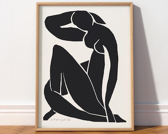 Matisse Wall Art, Black Female Figure Line Art Print 9