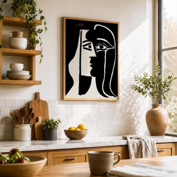 Pablo Picasso Print, Two Faces Line Art, Modern Minimal Decor - Etsy