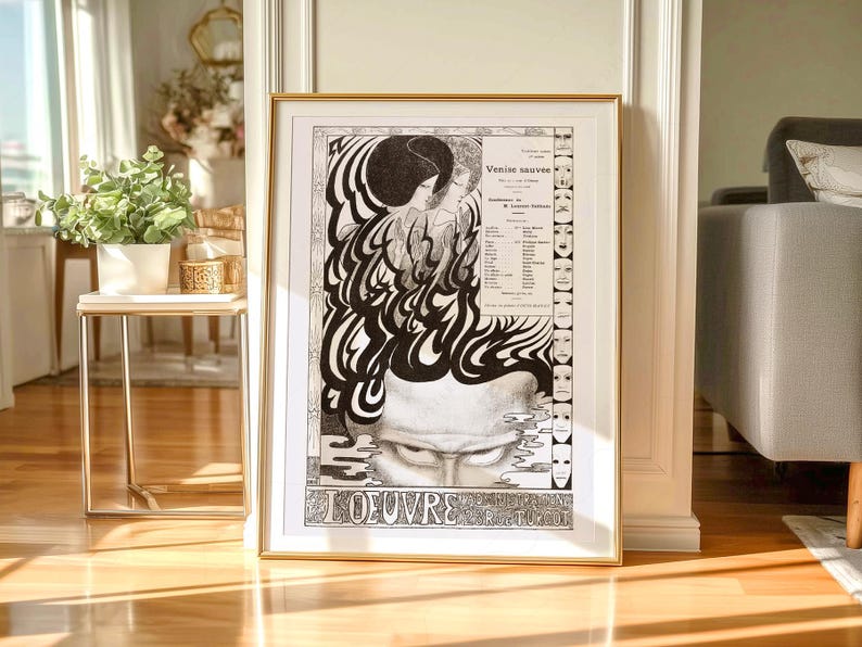 Jan Toorop Louvre Poster, Abstract Black White Art Print image 3