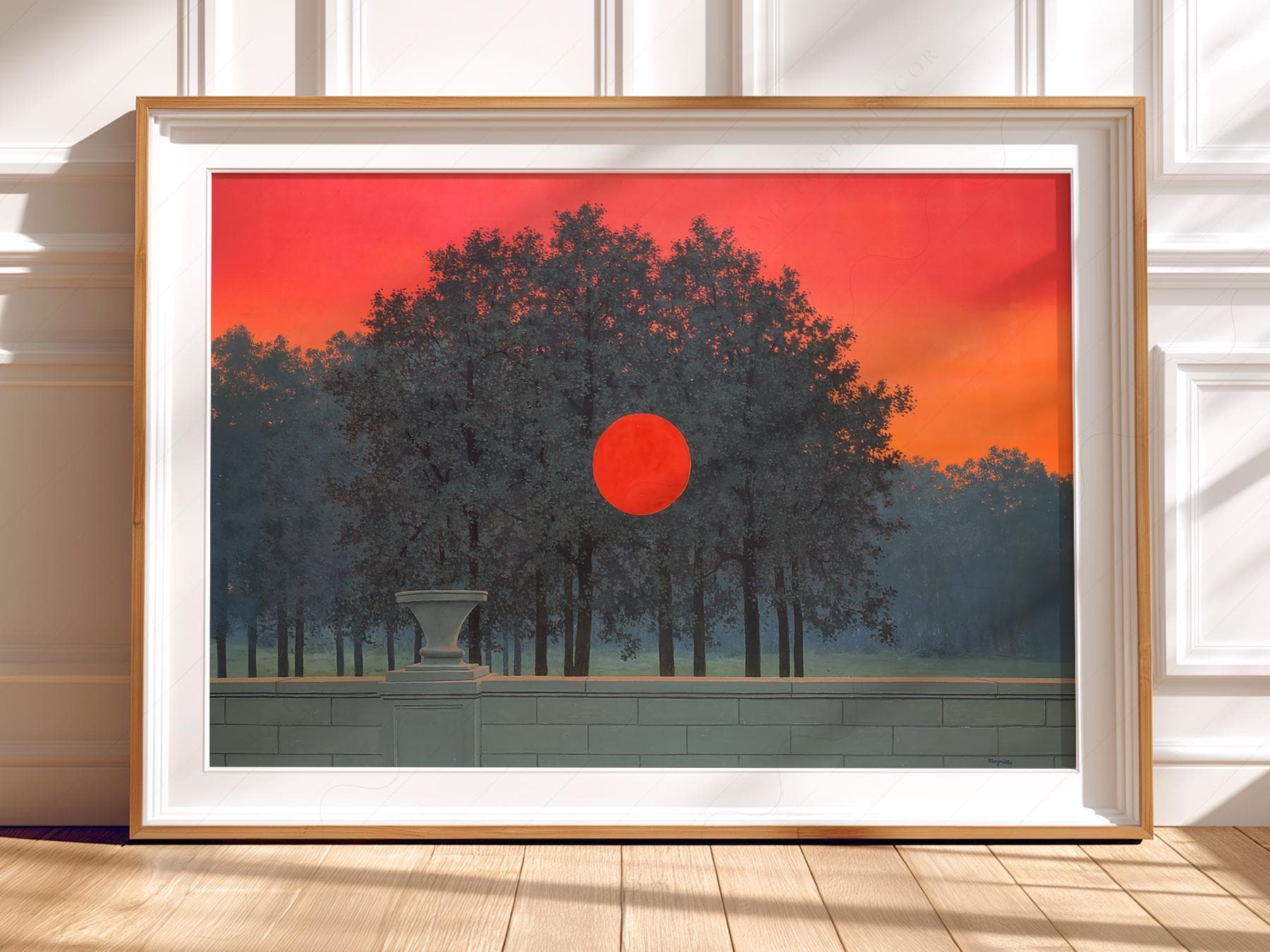 René Magritte the Banquet Print | Surrealist Red Sun Landscape