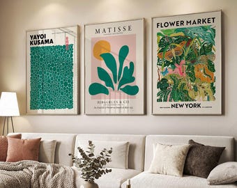 Yayoi Kusama, Matisse, Flower Market Art Prints, Gallery Wall Set