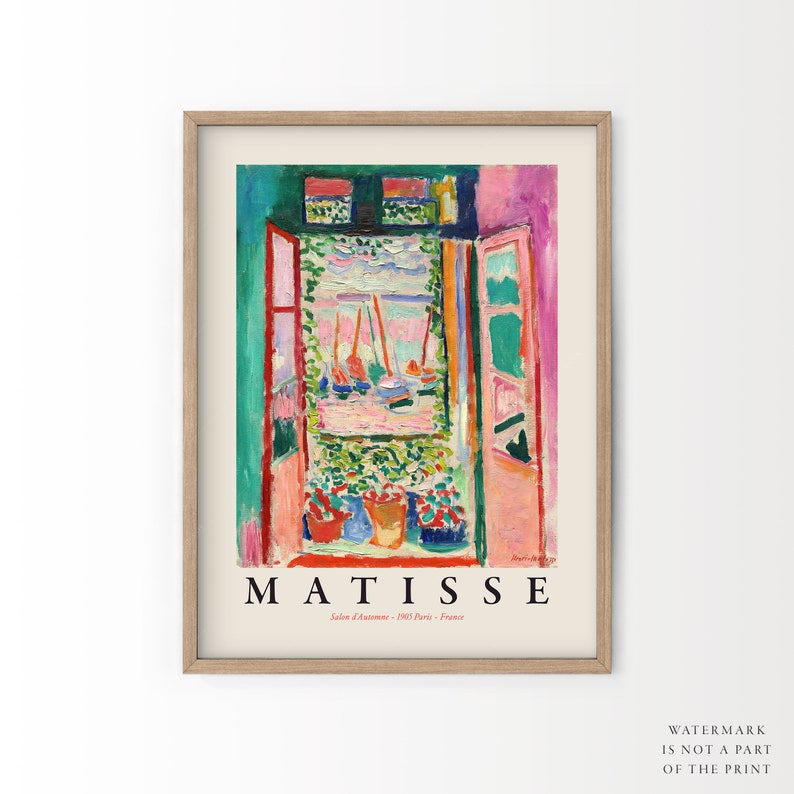 Henri Matisse The Open Window, Pink Art, Matisse Poster Exhibition, La Fenêtre ouverte0 collioure, High Quality Print, Large Sizes 