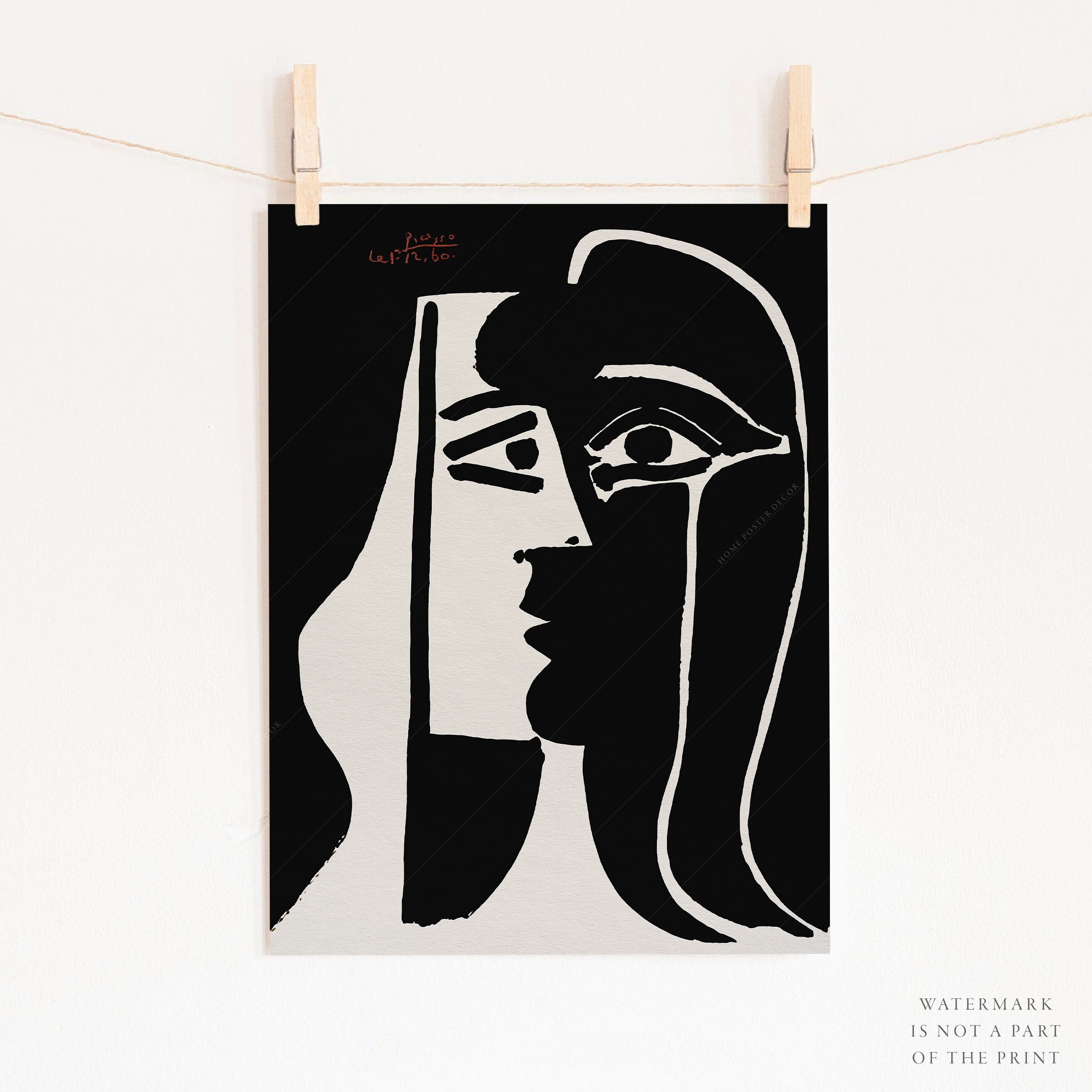 Pablo Picasso Print Picasso Wall Art Two Faces Black White Etsy Canada