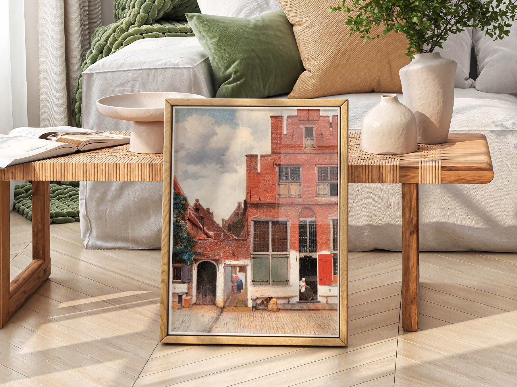 Vermeer 'The Little Street' Canvas Art Print - 60x72cm Unframed Poster For Wall Decoration