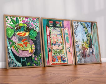 Matisse Famous Paintings Set of 3: Goldfish, Open Window, The Terrace 8