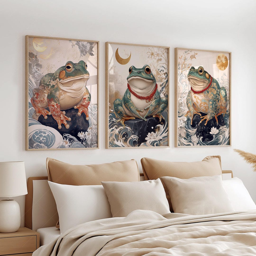 Japanese Frog Print Matsumoto Hoji Set of Three Prints Vintage Frog Art ...