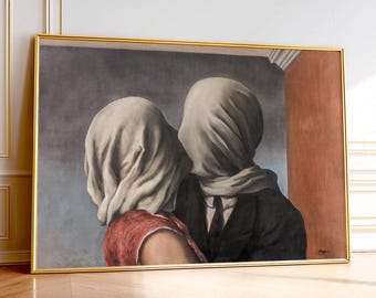 René Magritte The Lovers Print, Surrealist Wall Art 49-2