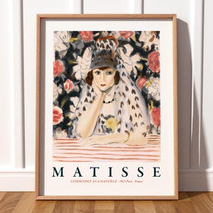 Henri Matisse Druck, Vintage Wandkunst, Espagnole a la Mantille, Schlafzimmer Wanddekor, Mode-Liebhaber Geschenk, Retro Wanddekor, Mädchen Raumdekor