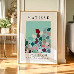 Henri Matisse Papiers Decoupes Exhibition Poster, Mint Green Minimalist Art 12 image 4